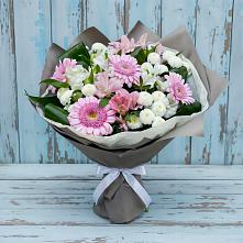 Букет цветов из:  Герберы, Альстромерии и Хризантемы #REPLACE_PRED# Змейской