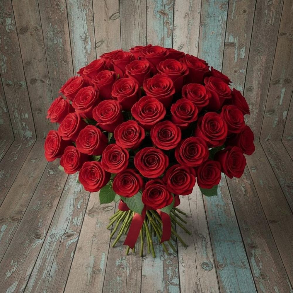 Букет 55 Красных роз Фридом в Змейской