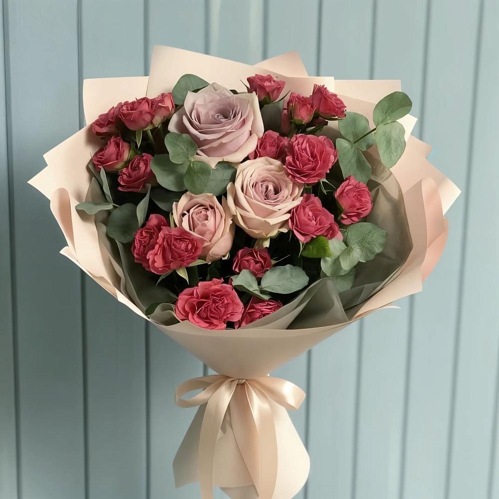 Букет цветов из: Гвоздики и Розы в Змейской