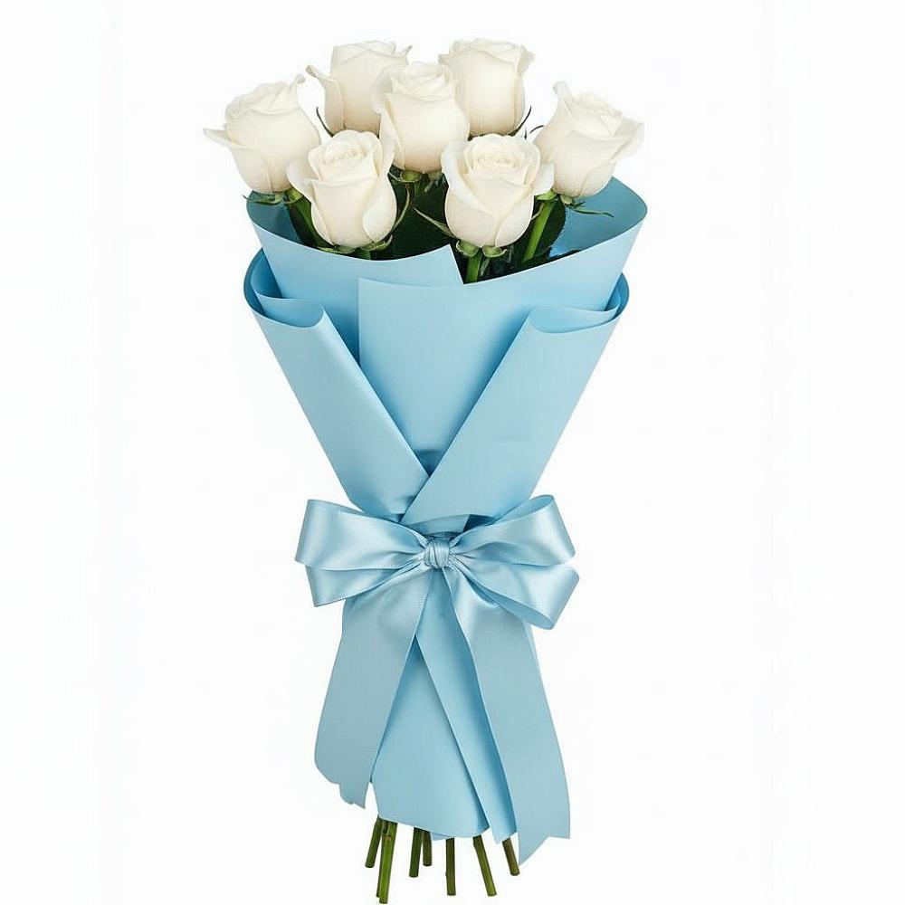 Букет 7 белых роз Проуд в Змейской