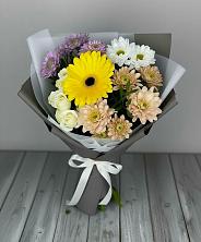 Букет цветов из:  Розы, Герберы и Хризантемы в Змейской