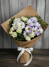 Букет цветов из:  Хризантемы и Розы в Змейской