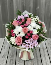 Букет цветов из:  Альстромерии, Гвоздики, Розы и Хризантемы #REPLACE_PRED# Змейской