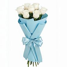 Букет 7 белых роз Проуд в Змейской