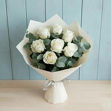 Букет Белые розы в Эвкалипте #REPLACE_PRED# Змейской