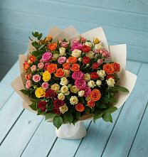 Букет Микс из разноцветных кустовых роз #REPLACE_PRED# Змейской